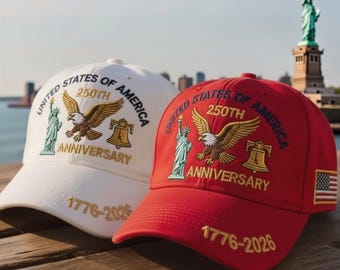 Hoed 250e verjaardag VS 1776-2026, American Eagle geborduurde klassieke pet, patriottische Liberty Bell-hoed, cadeau Independence Day
