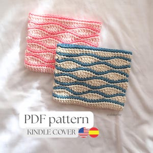 PDF Crochet Kindle Cover Pattern, Step-by-Step Tutorial to Make Protective Ebook Case, Gift for Book Lovers