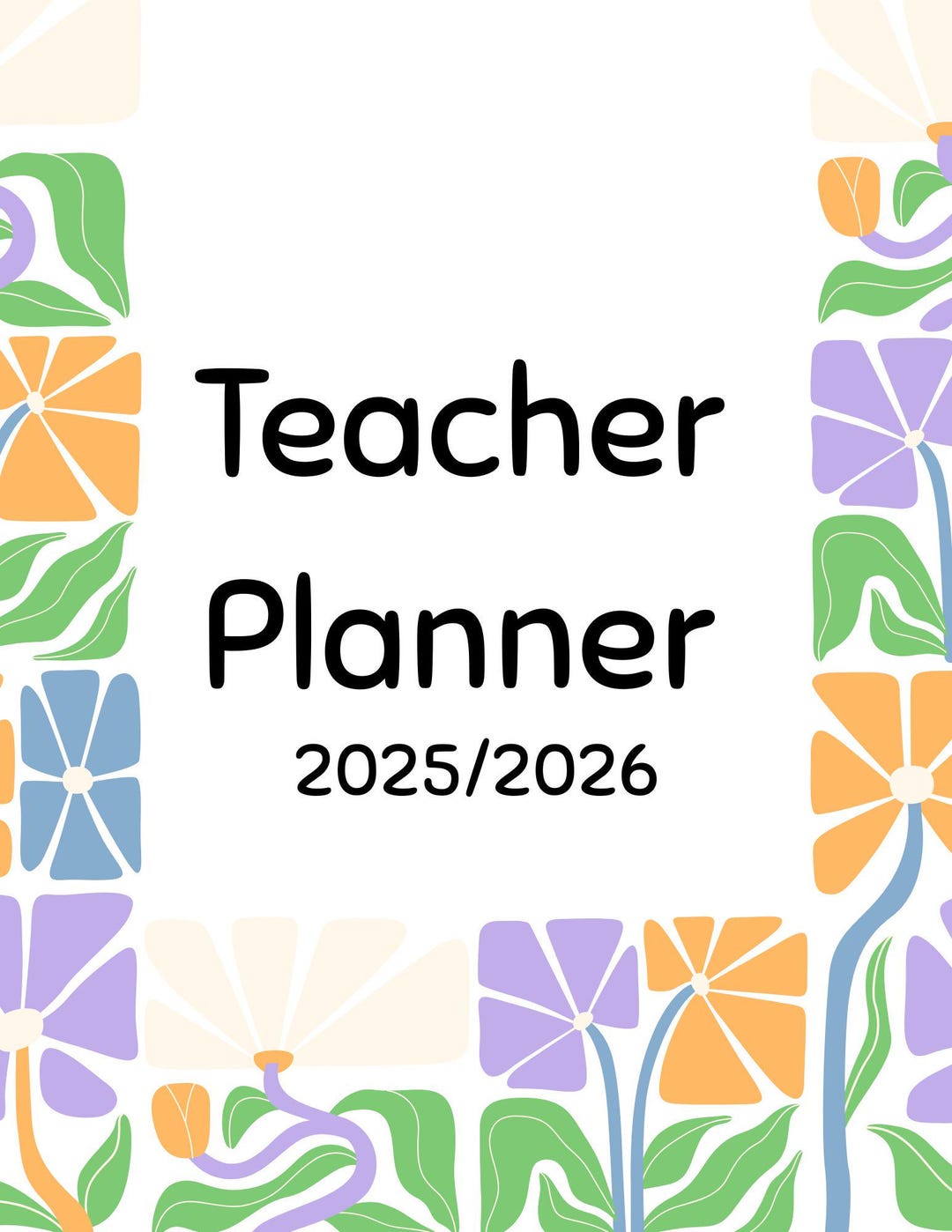 Colorful Undated Teacher Planner 2025-2026: Printable Lesson Plan Book ...