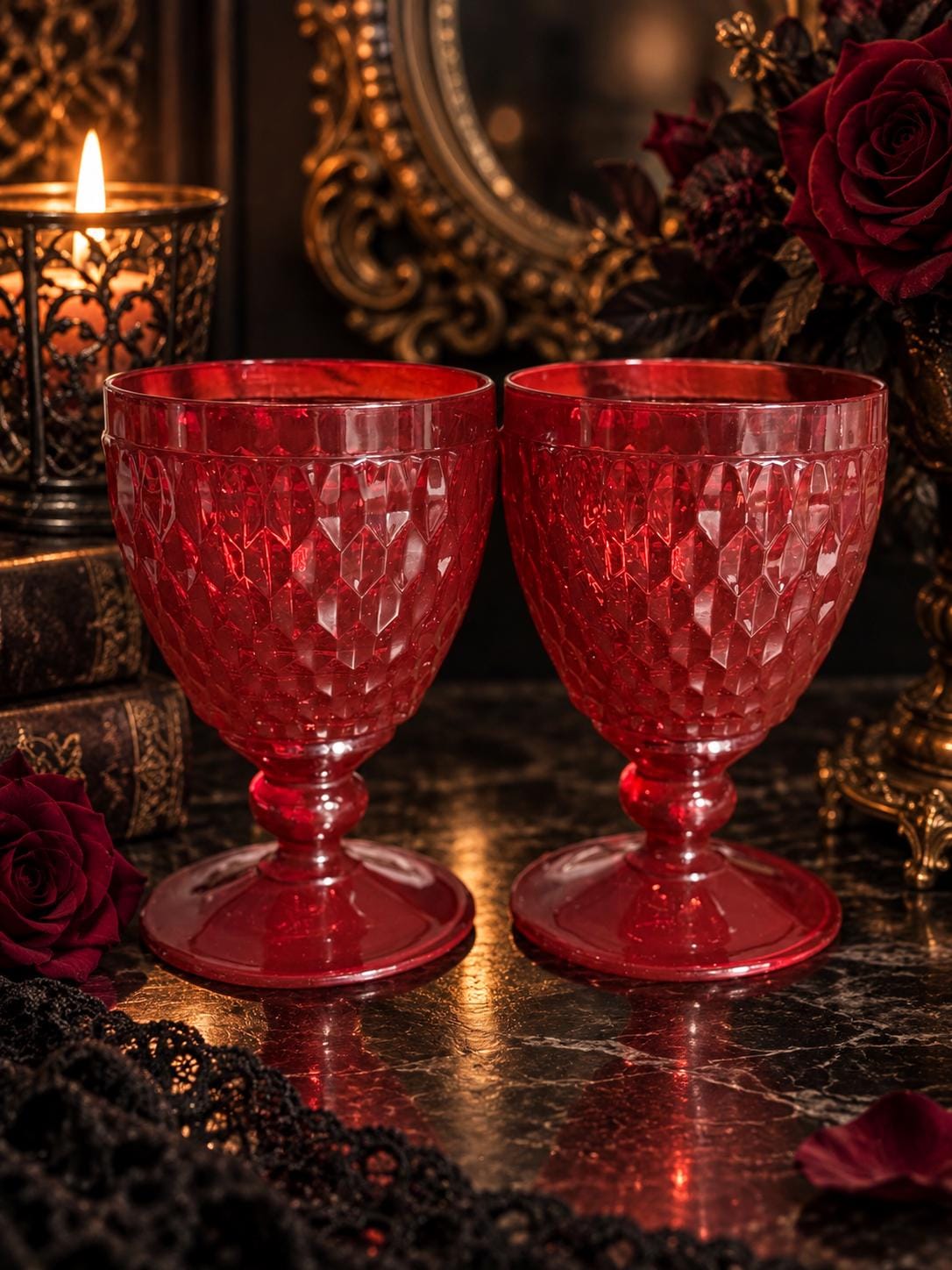 Red Crystal Dinnerware - Etsy
