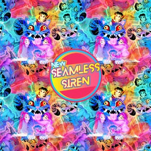 Rainbow Kpop Demons (Derpy Hug) Seamless Pattern