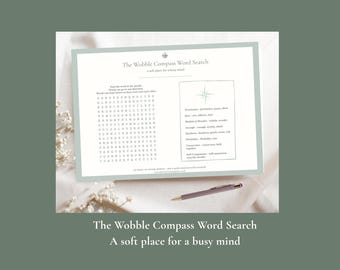 Mindful Word Search Printable – Self Compassion Activity (Instant Download PDF)
