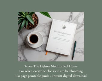 Burnout Journal Printable, Self Compassion Guide for Overwhelm, Self Care PDF — When The Lighter Months Feel Heavy — The Tender Wobble Guide
