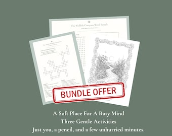 Gentle Activity Bundle – Printable Puzzles, Coloring Pages (Instant Download PDF)