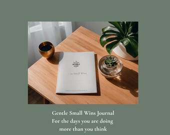 Gentle Small Wins Journal | Anti-Hustle Self-Reflection Guide (Instant Download)