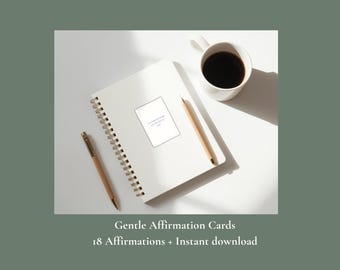 Printable Affirmation Cards | Self-Compassion Cards for Burnout Relief & Gentle Daily Reminders