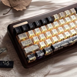 Misty Rose Floral Artisan Keycap Set | Reflective Edges Backlit, Cherry Profile, PBT Dye-Sub – KeyArtisan®