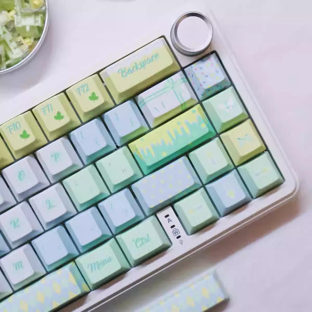 Cute Mint Lemonade Summer Theme Keycaps Set for Mechanical