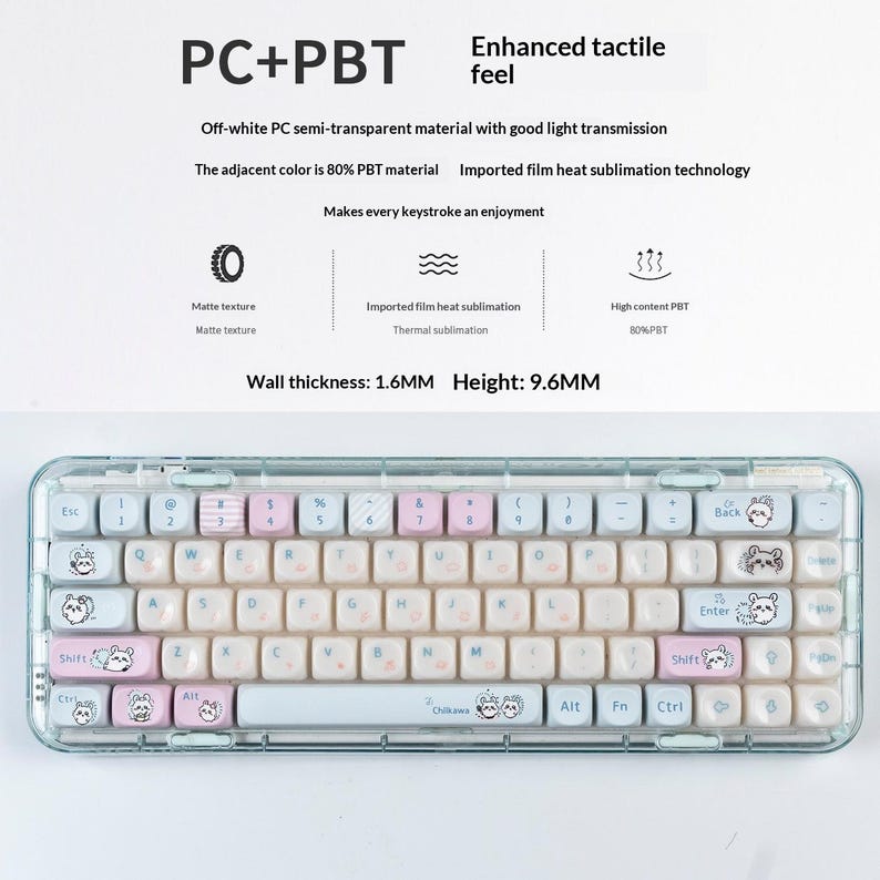 Chiikawa Theme Anime Artisan Keycap Set for Mechanical Keyboard | Cute ...