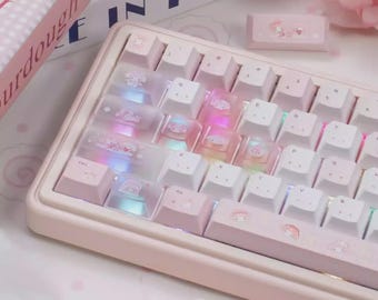 Cute Melody Theme Pastel Pink Keycap Set for Mechanical Keyboard | Kawaii Aesthetic Design – KeyArtisan®