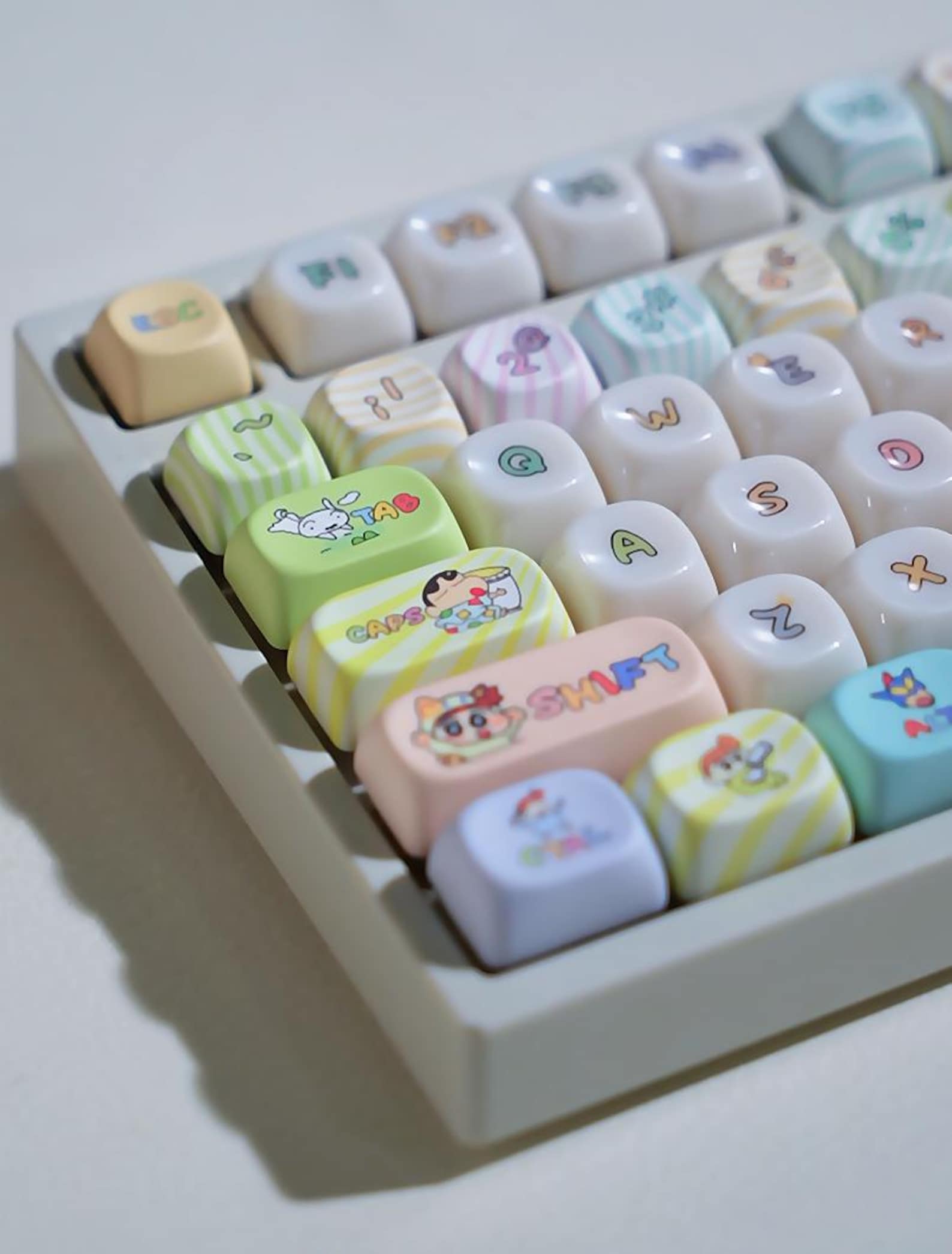 Shin Key Cap Crayon Shin-chan Ceramic-feel Keycap Set | Cute Playful Pastel PBT MOA ...