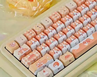 Cute Bakery Corgi Artisan Keycap Set | Bread & Dessert Theme, Pastel Keycaps, MAO Profile, PBT Dye-Sub – KeyArtisan®