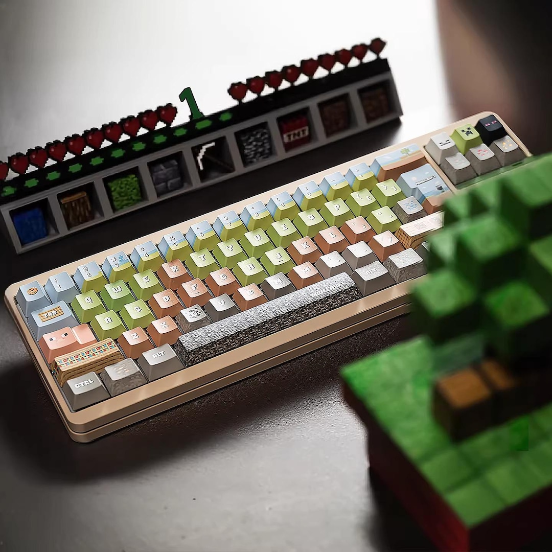 Minecraft Theme Gamer Artisan Keycap Set for Mechanical Keyboard ...