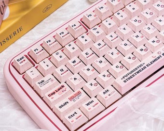 Cute Pink Code Theme Artisan Keycap Set for Mechanical Keyboard – Pastel Tech Aesthetic Design Keycaps | KeyArtisan®