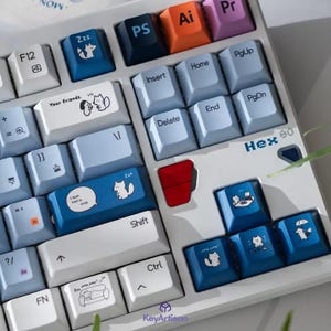 Blue Fox Programmer Artisan Keycap Set | Cute Pastel Keycaps, Cherry Profile, PBT Dye-Sub – KeyArtisan®