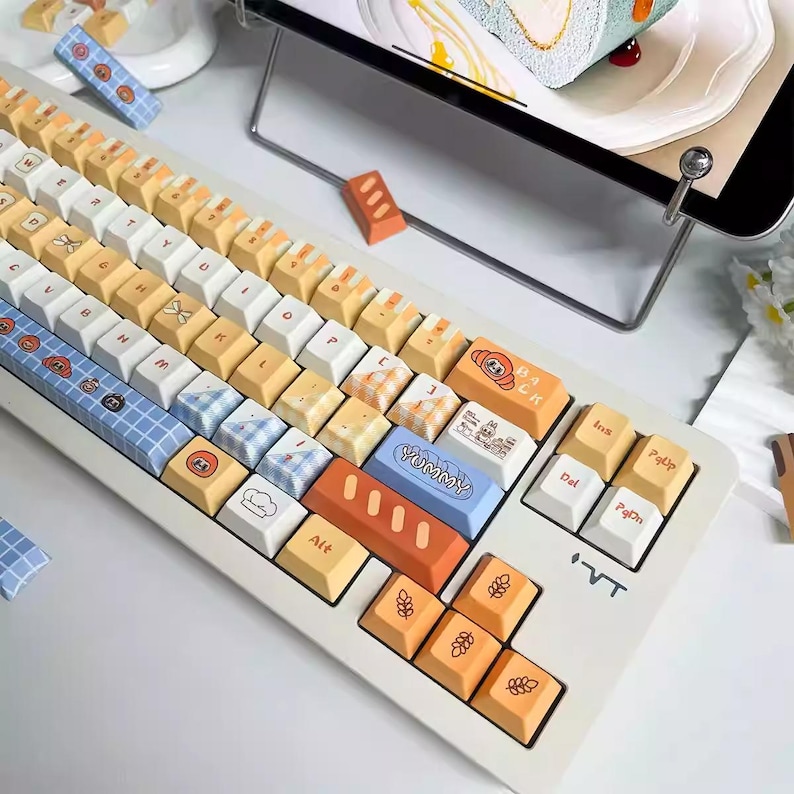 Cute Bakery Bread Yummy Theme Keycaps Set for Mechanical Keyboard ...