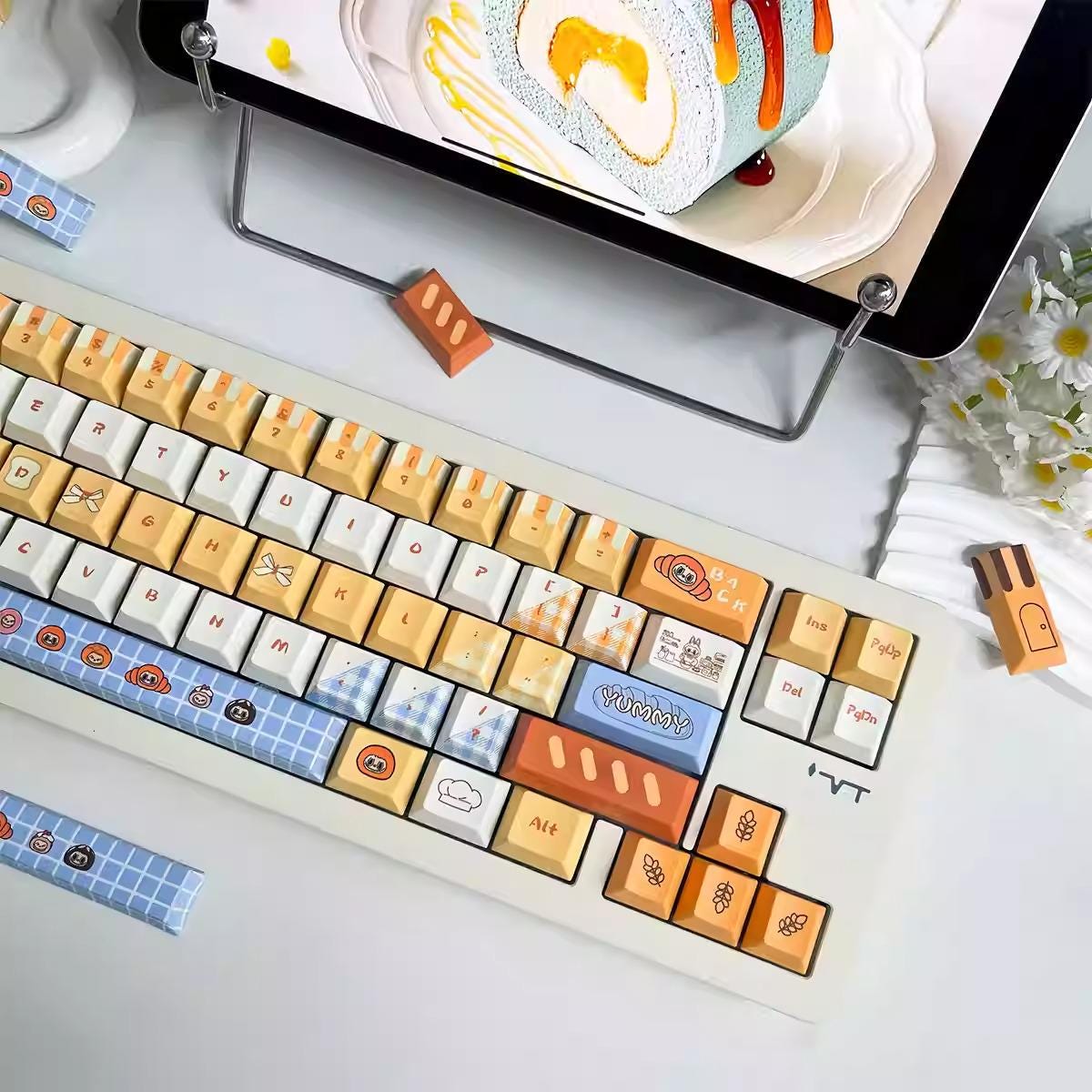 Cute Bakery Bread Yummy Theme Keycaps Set for Mechanical Keyboard ...