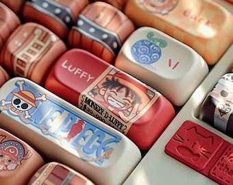 Juego de teclas artesanales de One Piece Anime / Teclas Pirate Adventure, perfil MOA y Cherry, sublimación de tinta PBT – KeyArtisan®
