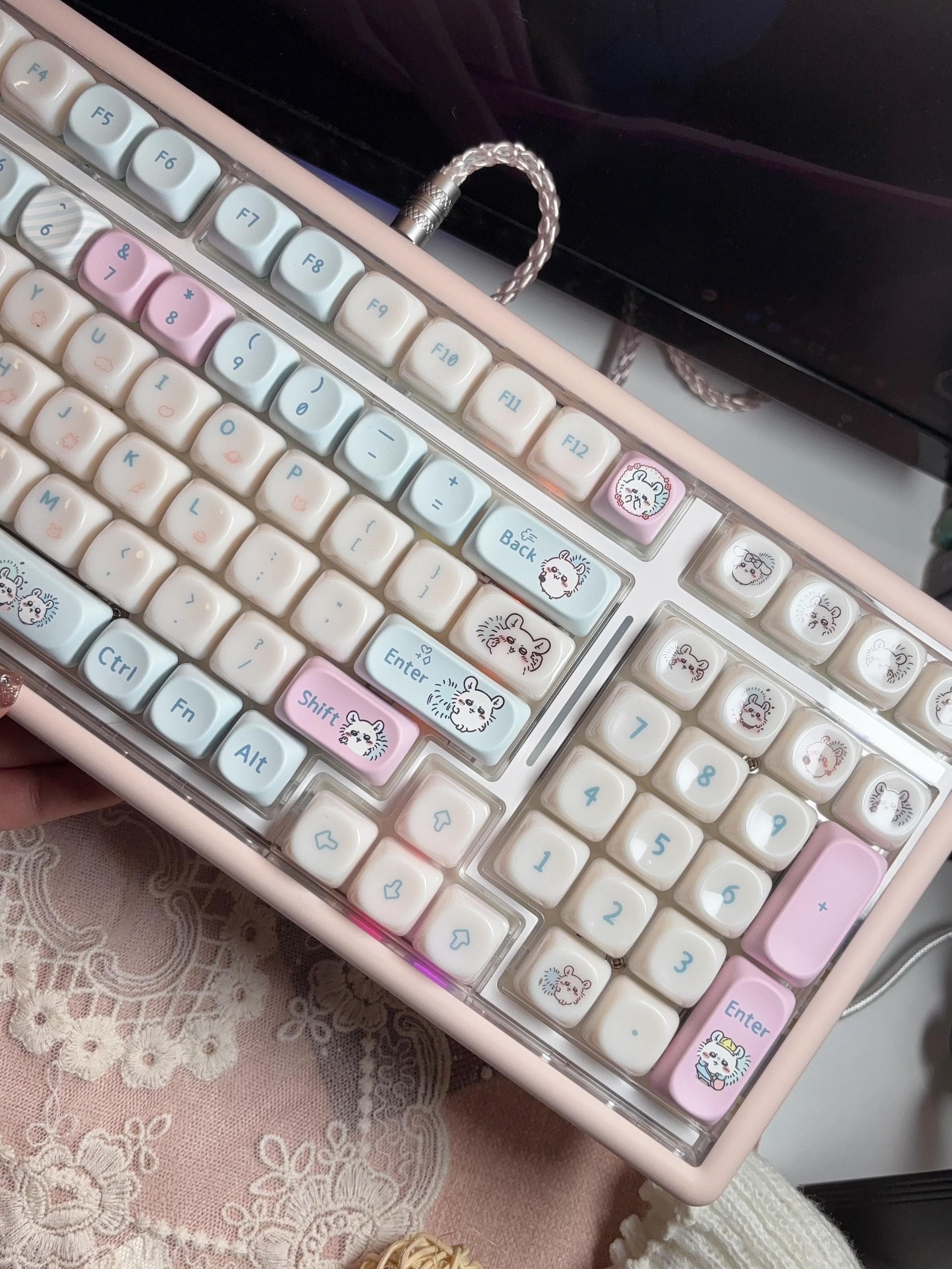 Chiikawa Theme Anime Artisan Keycap Set for Mechanical Keyboard | Cute ...