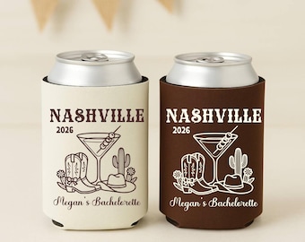 Nashville Bachelorette Can Coolers, Western Personalized Can Sleeves, Cowgirl Custom Bachelorette Party Favors