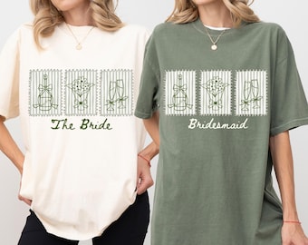 Custom Bridal Party Shirts, Personalized Bridesmaid Tees, Maid of Honor, Getting Ready Outfit, Bridesmaid Proposal Gift, Bachelorette Party