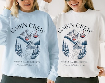 Custom Cabin Crew Bachelorette Sweatshirt, Camping Bachelorette Party Shirt, Bachelorette Favors, Bachelorette Crewneck, Girls Trip Shirt