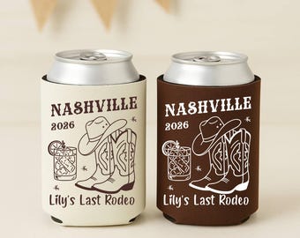 Nashville Bachelorette Can Coolers, Western Personalized Can Sleeves, Cowgirl Custom Bachelorette Party Favors