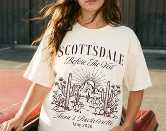Scottsdale Bachelorette Party Shirt, individuelle Wüste Bachelorette Shirts, Scottsdale vor dem Schleier, personalisiertes Cocktail Bach Club Shirt