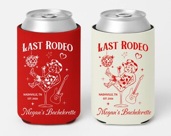 Custom Last Rodeo Bachelorette Can Cooler Country Bachelorette Favors Western Bachelorette Party Favor Nash Bash Cowgirl Bridal Shower Gift