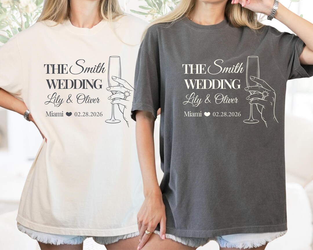 Wedding Merch Examples Custom Wedding Toss Shirts, Comfort Colors Wedding Shirt, Personalized ...