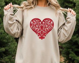 Sudadera con corazón, sudadera para pareja, sudadera para San Valentín, sudadera con capucha con corazón, regalo para ella, sudadera para mujer