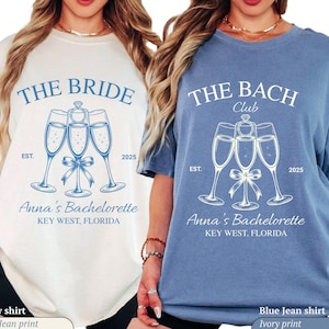 Custom Bachelorette Party Shirts: The Bach Club, The Bride - Comfort Colors 1717