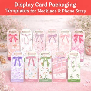 Editable Display Card Packaging Templates for Necklace, Phone Strap Canva Pro Small Business Branding Commercial Use