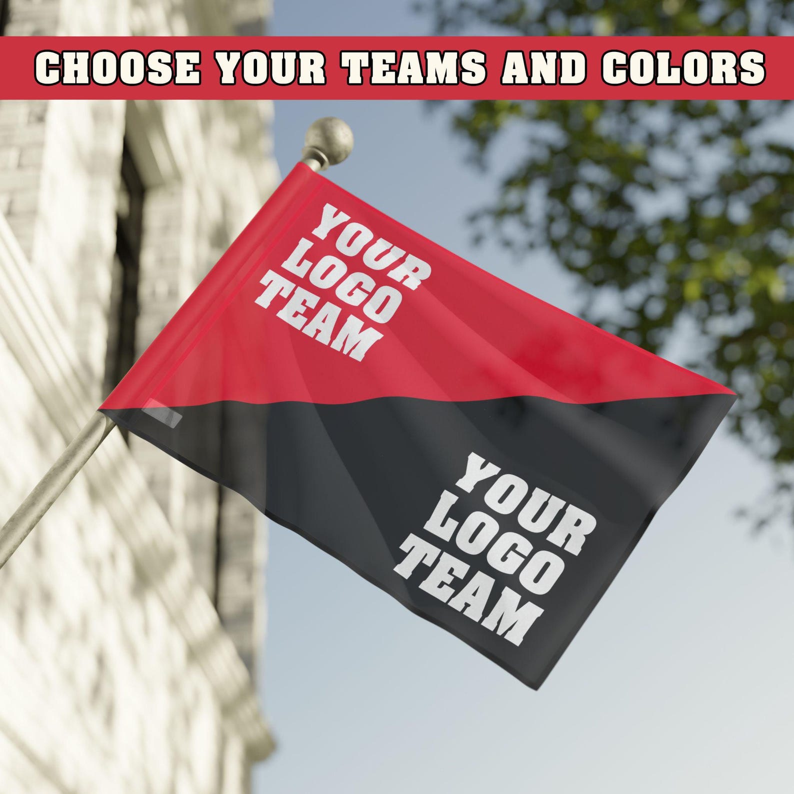Personalized House Divided Flag, Fan Supportive Flag, Football Basketball Baseball, Any Teams - Any League - Any College - Any Combination - Wall Flag 36x60in, Horizontal