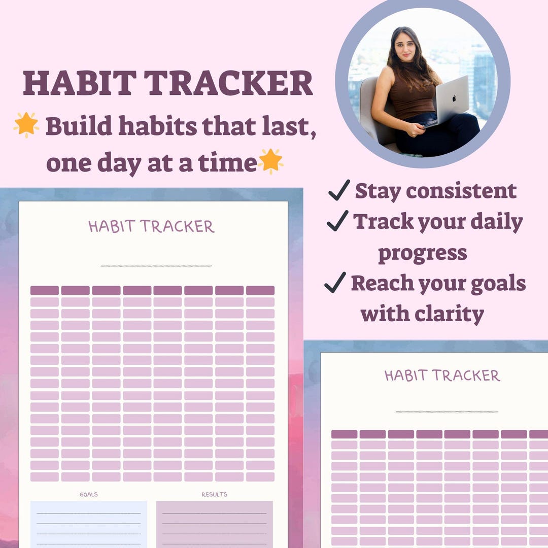 Monthly Habit Tracker Printable • Minimalist Planner Insert (PDF) - Etsy
