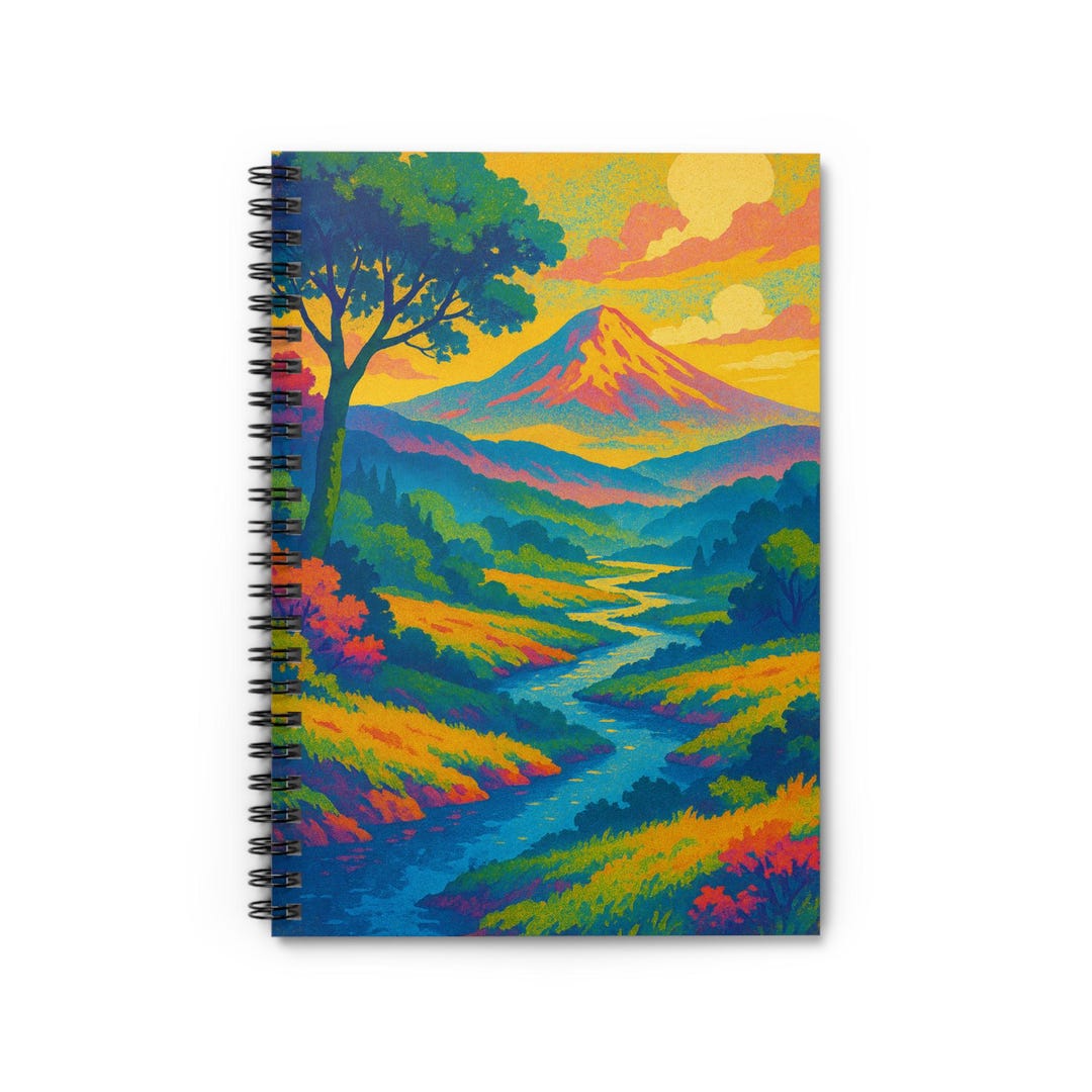 Vibrant Landscape Spiral Notebook - Ruled Line, Journal, Art Notebook ...