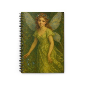 Fairy-Themed Spiral Notebook for Dreamers, Journal, Gifts for Writers, Note-Taking, School Supplies, Nature Lover&#39;s Notepad