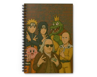 Cuaderno espiral inspirado en anime, regalo de papelería único