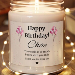Custom Birthday Candle, Personalized Soy Candle, Birthday Gift for Her, Customized Candle, Scented Candle, Birthday Gift, Candle for Friend