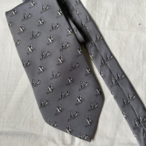 Windsor Gray Stylish Men’s Penguin Silk Necktie