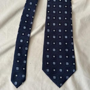 Vintage Blue Elegant Silk Polka Dot Necktie