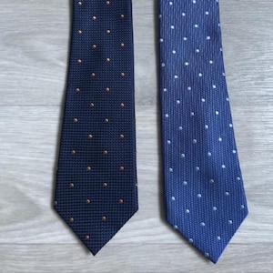 Jaeger Blue Elegant Silk Polka Dot Necktie