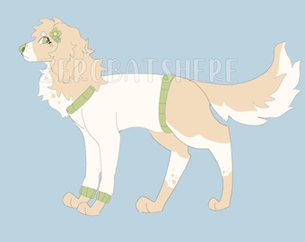 Nature Green Spaniel Dog Fursona Furry Oc Adoptables Dog DIGITAL ART
