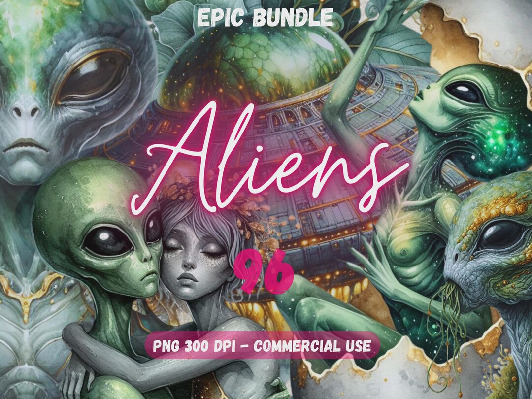 Aliens PNG Sci-fi SVG Aliens Clipart Aliens Coming Aliens Painting ...