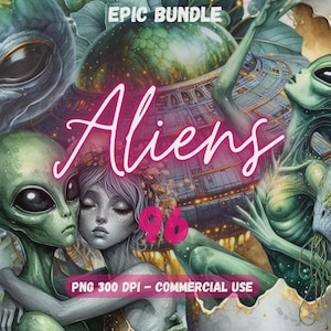 Aliens PNG Sci-fi SVG Aliens Clipart Aliens Coming aliens painting Artwork Aliens T-Shirt aliens stylish Aliens UFO Bundle aliens vector png