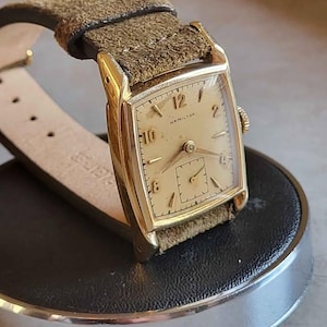 Vintage Hamilton Dunham Men&#39;s Mechanical Wristwatch 747 USA 14k Gold Filled