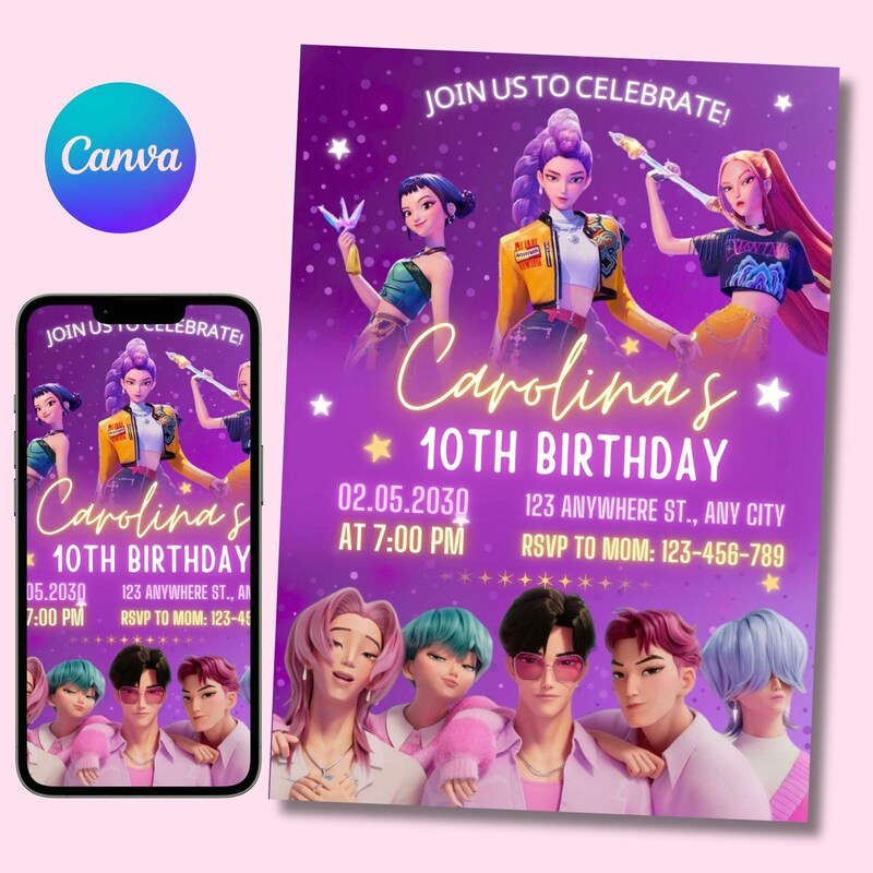 Kpop Demon Hunters Birthday Cards Etsy