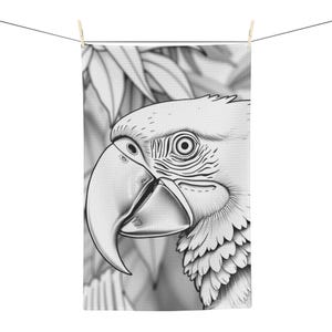 Exotic Parrot Microfiber Tea Towel, Nature Lover Gift, Kitchen Decor, Eco-Friendly Dish Towels, Bird-Themed Home Accessories