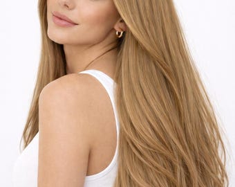 7 Dunkelblonde Remy Echthaarverlängerungen – Keratin Flat Tip oder Tape-In