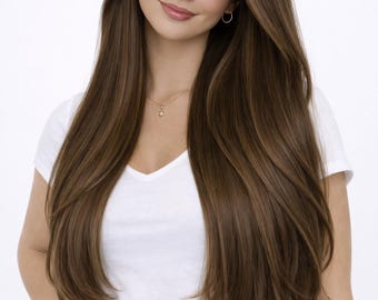 3 Mittelbraune Remy Echthaarverlängerungen – Keratin Flat Tip oder Tape-In